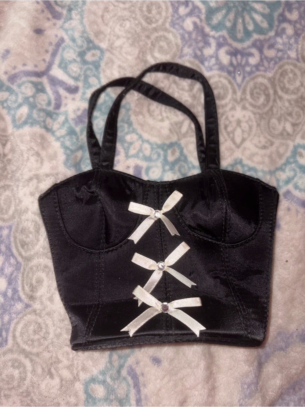 Black Satin Bustier Purse